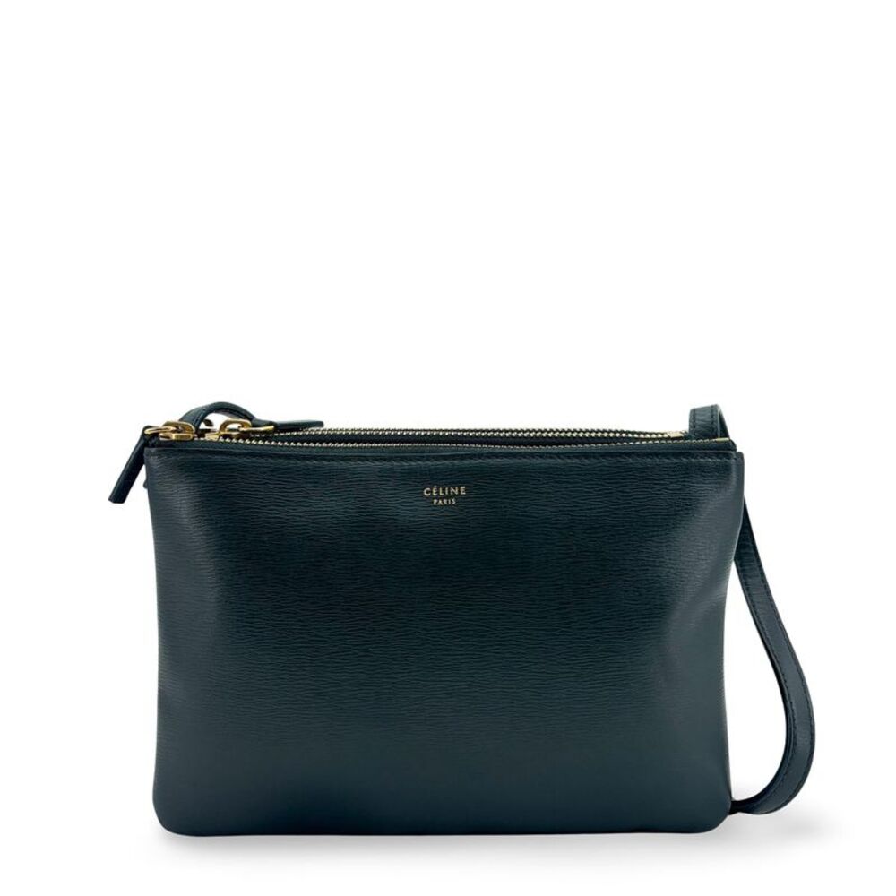 Celine Trio Bag Small Dark Green Gold Hardware